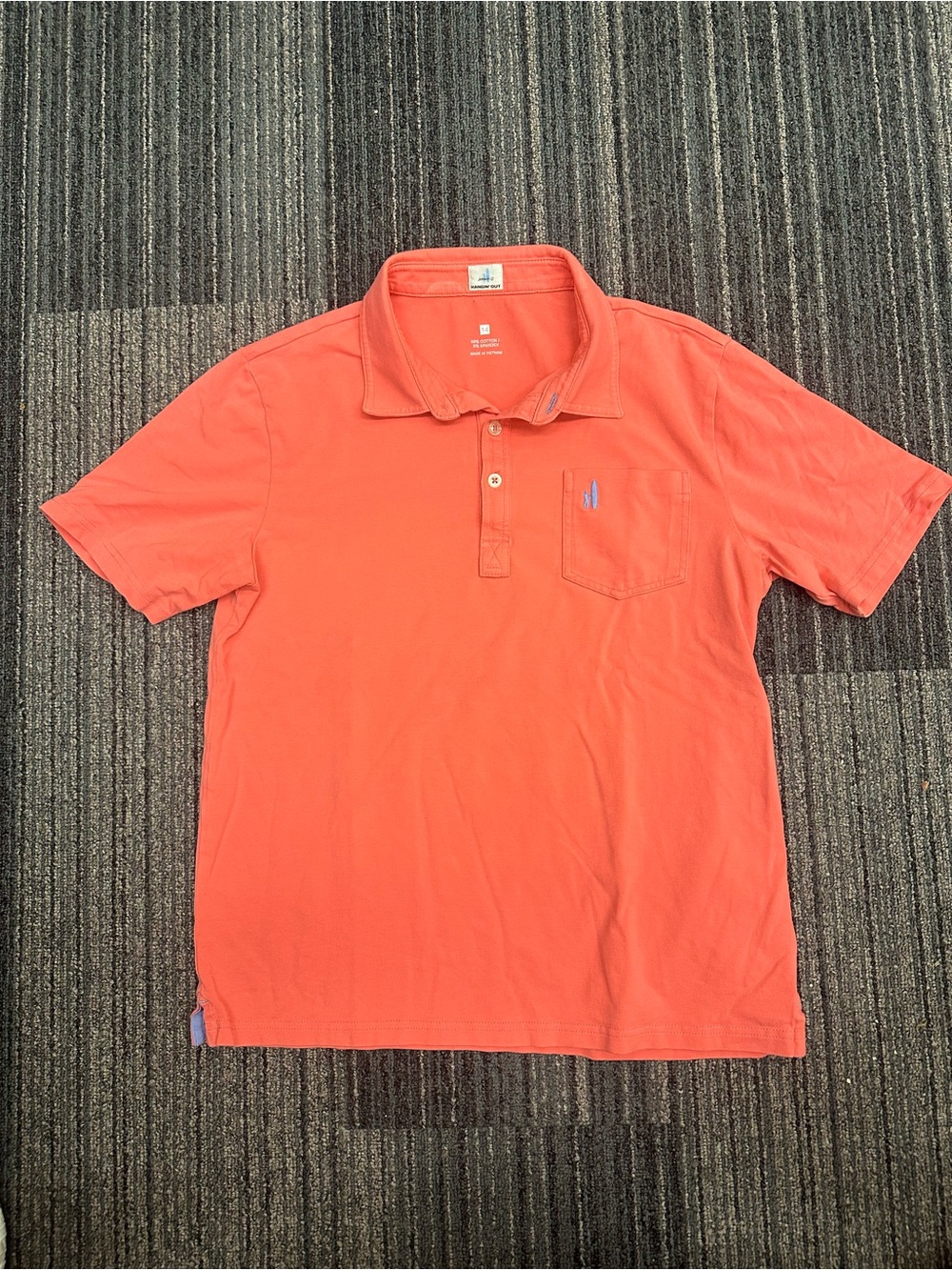 Johnnie-O Hangin' Out polo boys size 14 coral reefer